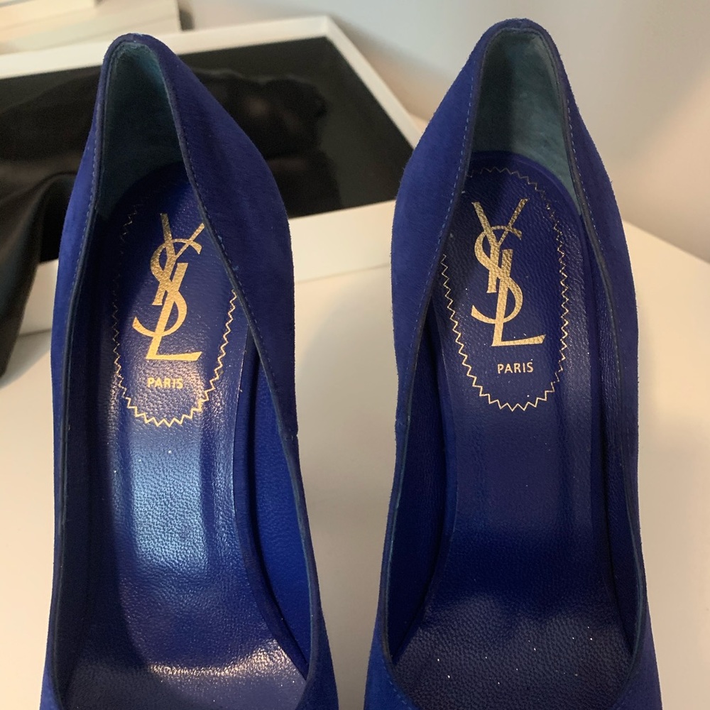 YSL COBALT BLUE HEELS - Picture 7 of 9